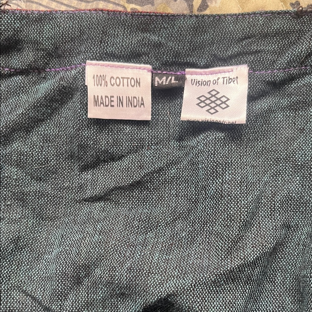 Patchwork Overalls With Adjustable Straps In Teal… - image 3